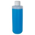 8 oz. Natural HDPE Cylinder Round Bottom Bottle with 24/410 White Ribbed Cap with F217 Liner