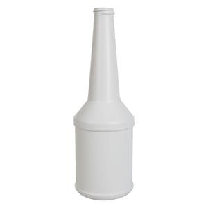 8 oz. White HDPE Additive Round Bottle with 22/400 Neck (Cap Sold Separately)