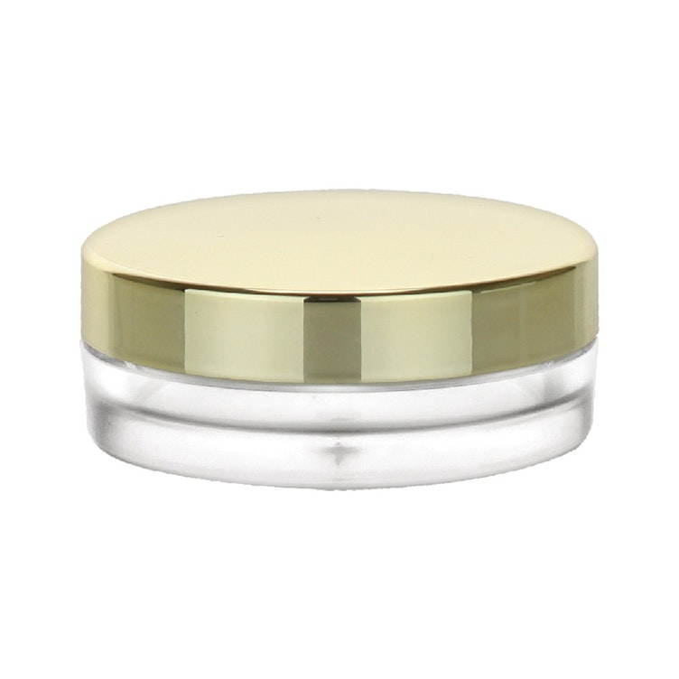 15mL Frosted Clear PETG Round Jar with Gold Cap & Liner