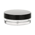 15mL Frosted Clear PETG Round Jar with Black Cap & Liner