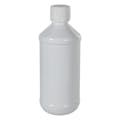 8 oz. Modern Round White PET Bottle with 24/400 White Ribbed Cap with F217 Liner