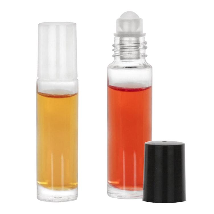Glass Roll-on Bottles with Roller Ball and Caps