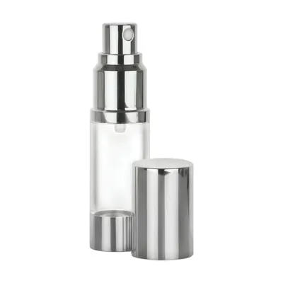 15mL Clear/Shiny Aluminum Airless Spray Bottle