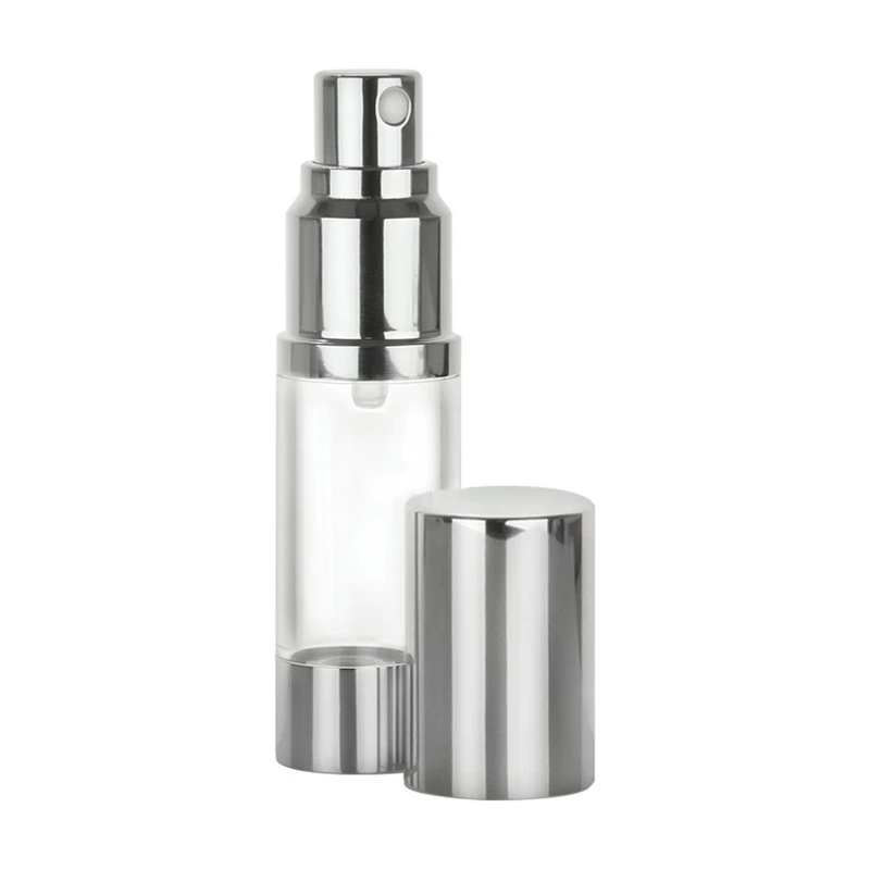 15mL Clear/Shiny Aluminum Airless Spray Bottle