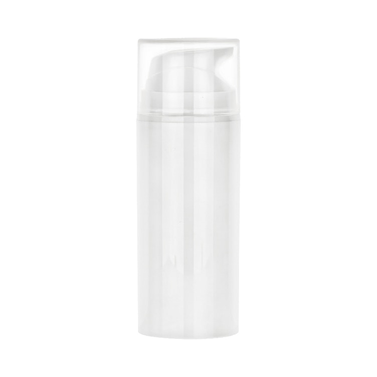 100mL White Airless Dispenser with 45mm Snap-On Cap & Natural Hood