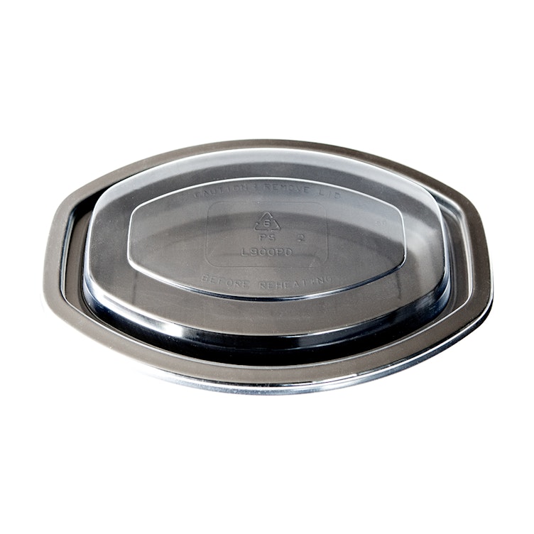 12 oz. Black Polypropylene Oval Proex Microwaveable Casserole Container (Lid Sold Separately) - Case of 250