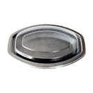 Clear Polystyrene Dome Lid for Oval Proex Microwaveable Casserole Container - Case of 250