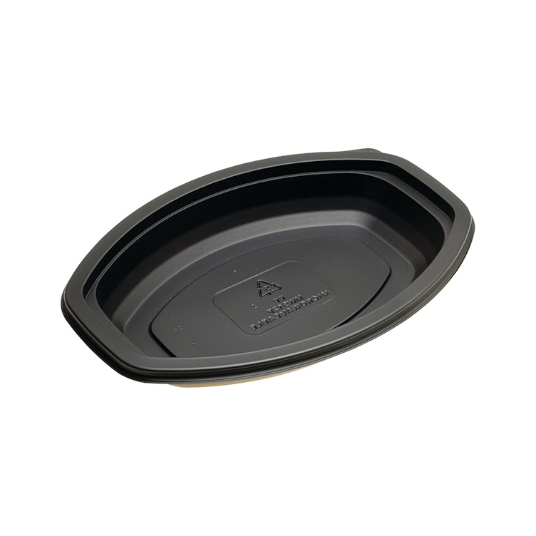 12 oz. Black Polypropylene Oval Proex Microwaveable Casserole Container (Lid Sold Separately) - Case of 250