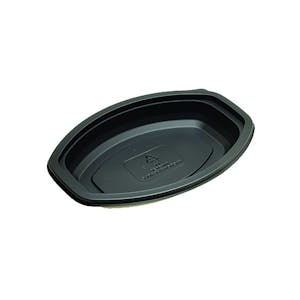 16 oz. Black Polypropylene Oval Proex Microwaveable Casserole Container (Lid Sold Separately) - Case of 250
