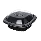Clear Polystyrene Dome Lid for Square Proex Microwaveable Side Dish Container - Case of 500