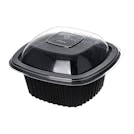 16 oz. Black Polypropylene Square Proex Microwaveable Side Dish Container (Lid Sold Separately) - Case of 500