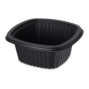 16 oz. Black Polypropylene Square Proex Microwaveable Side Dish Container (Lid Sold Separately) - Case of 500