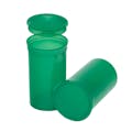 19 Dram/2.38 oz. Transparent Green Philips RX® Pop-Top Vial with Hinged Lid