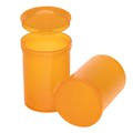 30 Dram/3.75 oz. Transparent Amber Philips RX® Pop-Top Vial with Hinged Lid