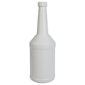 12 oz. White HDPE Additive Round Bottle with 22/400 White Ribbed Cap with F217 Liner
