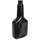8 oz. Long Neck Black PET Cone Top Bottle with 22/400 Black Ribbed Cap with F217 Liner