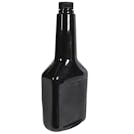 12 oz. Long Neck Black PET Cone Top Bottle with 22/400 Black Ribbed Cap with F217 Liner