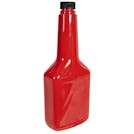 8 oz. Long Neck Red PET Cone Top Bottle with 22/400 Black Ribbed Cap with F217 Liner