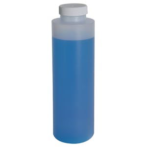 16 oz. Natural HDPE Wide Mouth Bottle with 38/400 White Ribbed Cap with F217 Liner