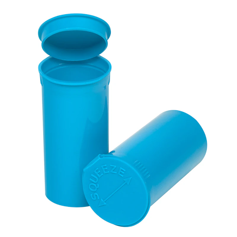 13 Dram/1.63 oz. Opaque Aqua Philips RX® Pop-Top Vial with Child-Resistant (CRC) Hinged Lid