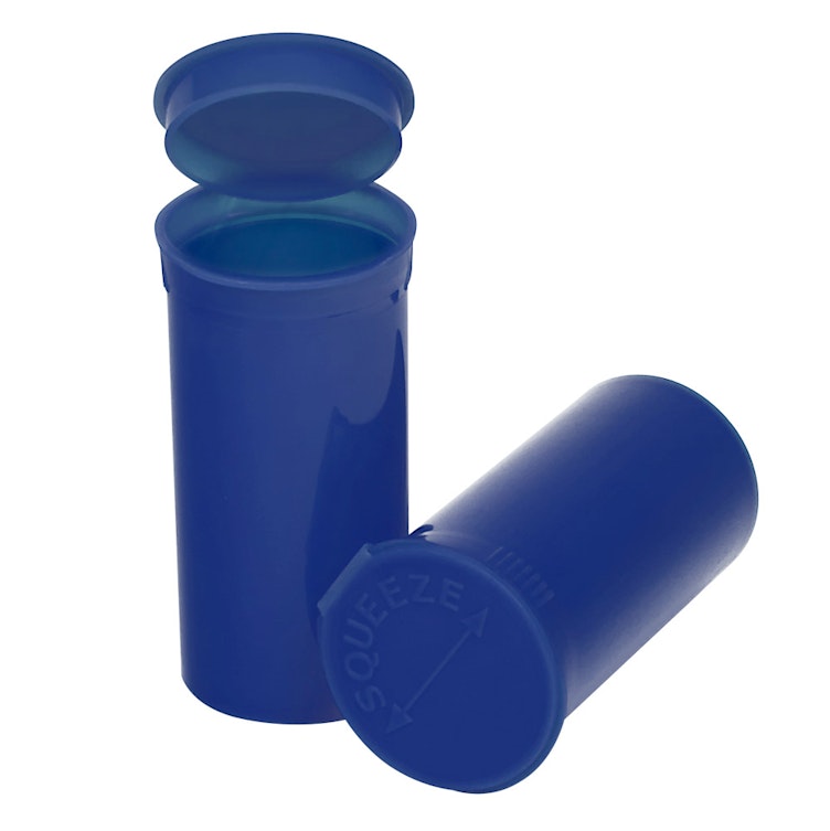 13 Dram/1.63 oz. Opaque Blueberry Philips RX® Pop-Top Vial with Hinged Lid