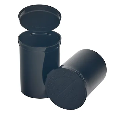 30 Dram/3.75 oz. Opaque Black Philips RX® Pop-Top Vial with Hinged Lid