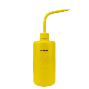 16 oz. durAstatic® Dissipative Yellow Wash Bottle with DI Water Label