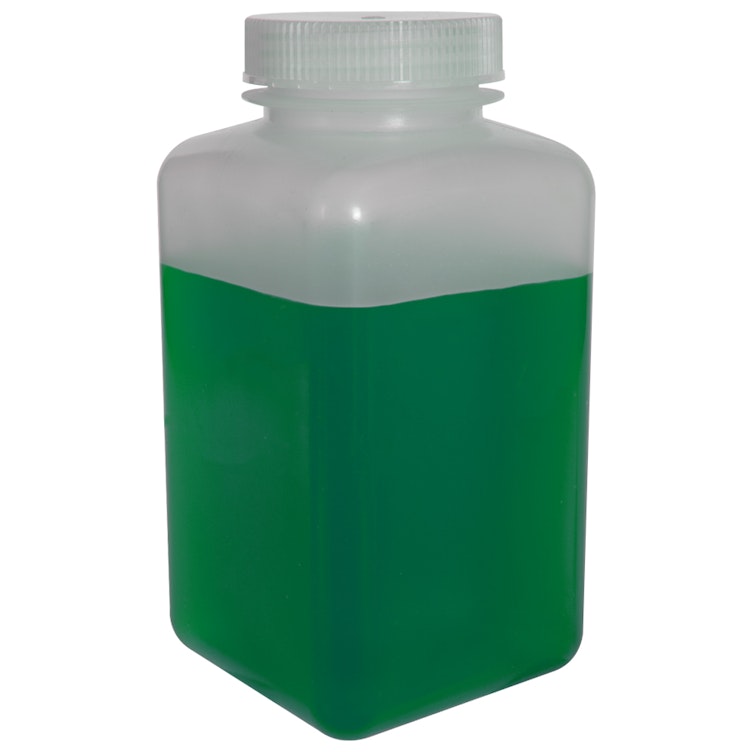 1000mL Diamond® RealSeal™ Natural Polypropylene Square Wide Mouth Bottle with 63mm Cap