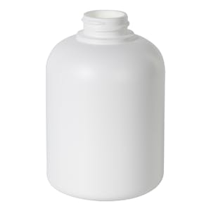 8 oz. White HDPE Celebrity Round Bottle with 28/400 Neck (Cap Sold Separately)