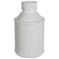8 oz. Short Neck White HDPE Round Cone Top Bottle with 28/400 White Ribbed CRC Cap with F217 Liner