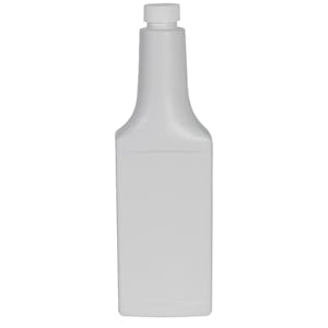 8 oz. Long Neck White HDPE Tall Liberty Oblong Cone Top Bottle with 22/400 White Ribbed Cap with F217 Liner