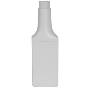 8 oz. Long Neck White HDPE Tall Liberty Oblong Cone Top Bottle with 22/400 White Ribbed CRC Cap with F217 Liner