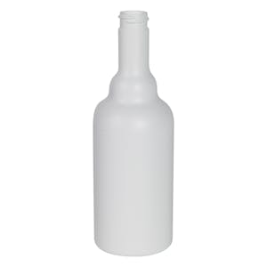 8 oz. Short Neck White HDPE Austin Round Cone Top Bottle with 22/400 Neck (Cap Sold Separately)