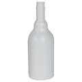 12 oz. Short Neck White HDPE Austin Round Cone Top Bottle with 22/400 Neck (Cap Sold Separately)