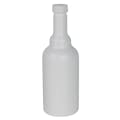 8 oz. Short Neck White HDPE Austin Round Cone Top Bottle with 22/400 White Ribbed Cap with F217 Liner
