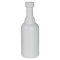 8 oz. Short Neck White HDPE Austin Round Cone Top Bottle with 22/400 White Ribbed CRC Cap with F217 Liner