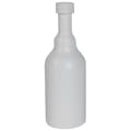 12 oz. Short Neck White HDPE Austin Round Cone Top Bottle with 22/400 White Ribbed CRC Cap with F217 Liner