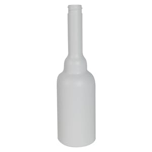 8 oz. Long Neck White HDPE Austin Round Cone Top Bottle with 22/400 Neck (Cap Sold Separately)