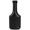 12 oz. Long Neck Black HDPE Rectangular Cone Top Bottle with 28/400 Black Ribbed CRC Cap with F217 Liner