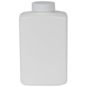 8 oz. White HDPE Ideal Oblong Bottle with 33/400 White Ribbed Cap with F217 Liner