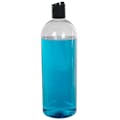 32 oz. Cosmo High Clarity PET Round Bottle with 28/410 Black Polypropylene Dispensing Disc-Top Cap