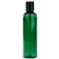 4 oz. Dark Green PET Cosmo Round Bottle with 20/410 Black Polypropylene Disc-Top Dispensing Cap