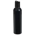 4 oz. Black PET Cosmo Round Bottle with 20/410 Black Polypropylene Disc-Top Dispensing Cap