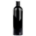 16 oz. Black PET Cosmo Round Bottle with 24/410 Black Polypropylene Disc-Top Dispensing Cap