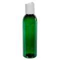4 oz. Dark Green PET Cosmo Round Bottle with 24/410 White Polypropylene Dispensing Disc-Top Cap