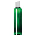 6 oz. Dark Green PET Cosmo Round Bottle with 24/410 White Polypropylene Dispensing Disc-Top Cap