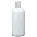 12 oz. White PET Cosmo Round Bottle with 24/410 White Polypropylene Disc-Top Dispensing Cap