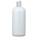 16 oz. White PET Cosmo Round Bottle with 24/410 White Polypropylene Disc-Top Dispensing Cap