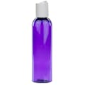 4 oz. Purple PET Cosmo Round Bottle with 20/410 White Polypropylene Disc-Top Dispensing Cap