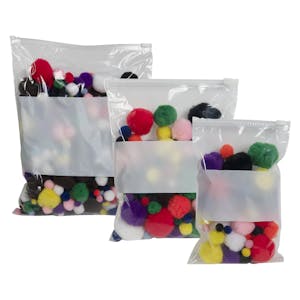 Polyethylene Reclosable Slider Bags with White Block